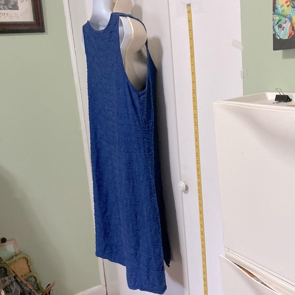 HORNYTOAD Samba Weave Wave Textured Tank Dress Cobalt Blue Womens Large - Picture 6 of 9